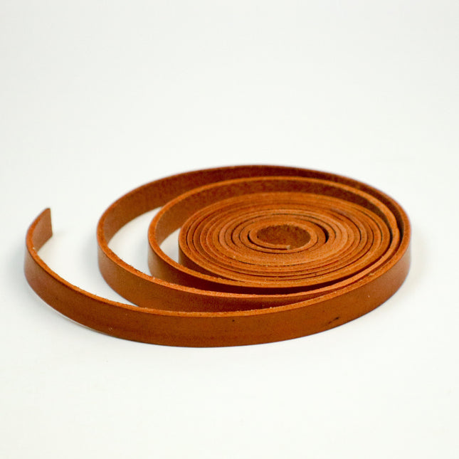 3/8 inch 10mm x 84" Tangerine / Orange Genuine Leather Strap - Premium Quality Real Leather - 7 Feet Long - 3/8 Inch / 10mm Flat Strip