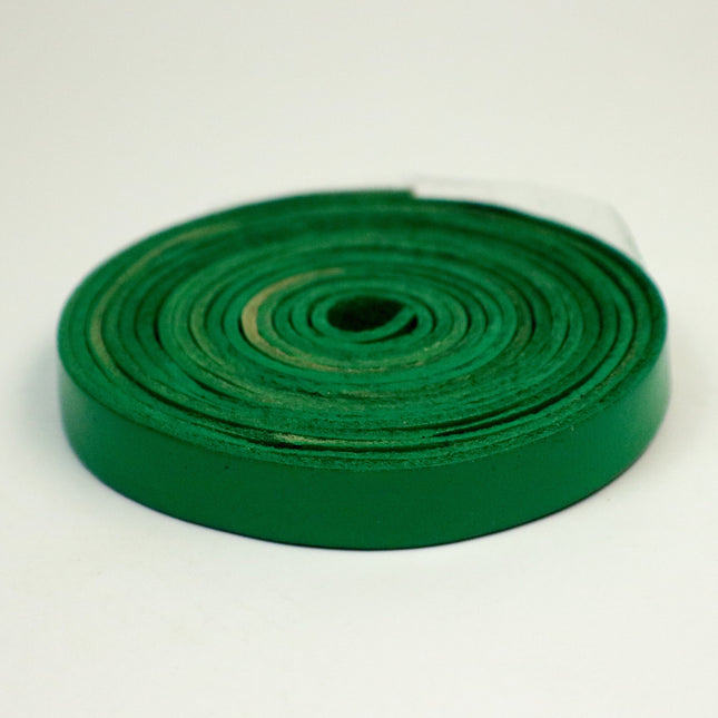 3/8 inch 10mm x 12/36 inch Pine Green Genuine Leather Strap - Premium Quality Real Leather - 1/3 Feet Long - 3/8 Inch / 10mm Flat Strip