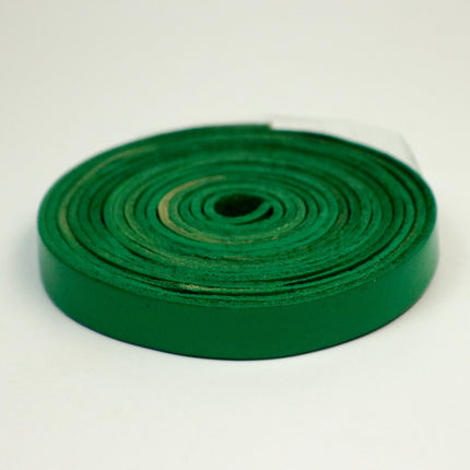 3/8 inch 10mm x 84" Pine Green Genuine Leather Strap - Premium Quality Real Leather - 7 Feet Long - 3/8 Inch / 10mm Flat Strip