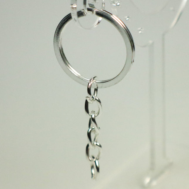 5 pcs of Sterling Silver Plated HIGH Quality Pre made Key Chain Key Fob  - 25mm Ring 2.5 inch Long
