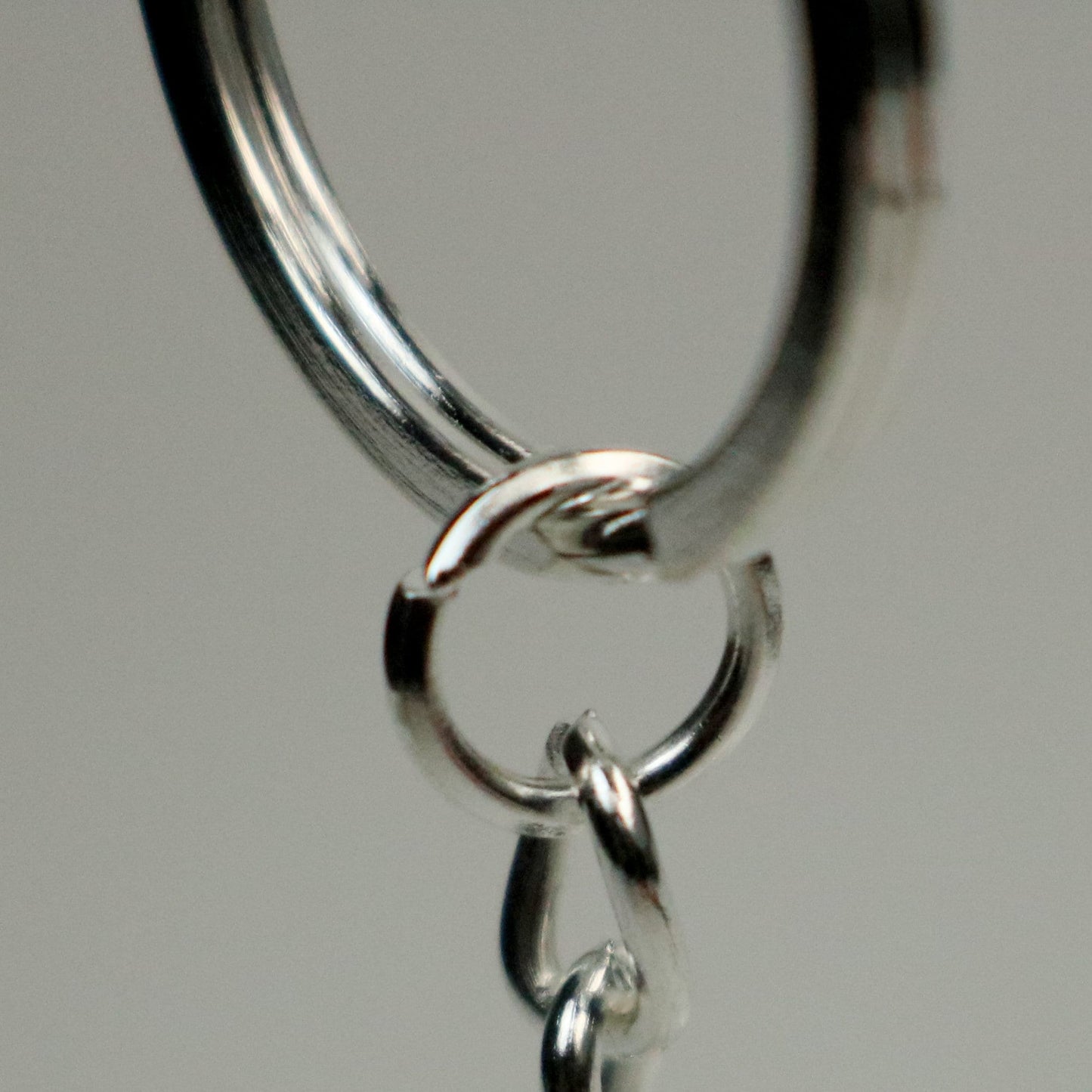 5 pcs of Sterling Silver Plated HIGH Quality Pre made Key Chain Key Fob  - 25mm Ring 2.5 inch Long - ship from California USA