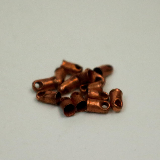 10 pcs of Antique Copper Plated Cord End Tips Cap for 2mm