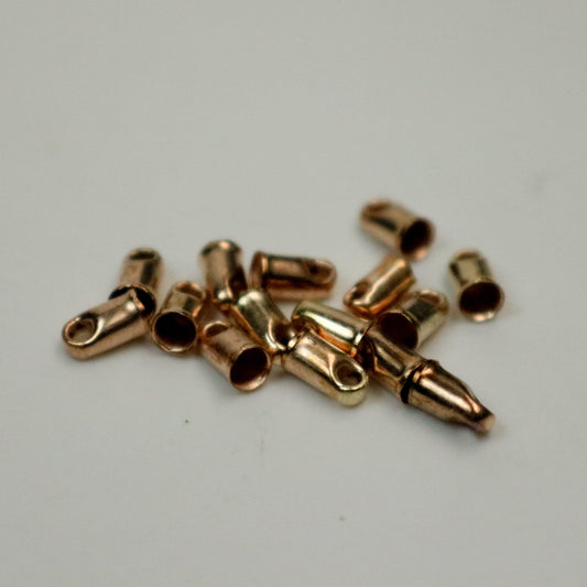 100 pcs of Pinky / Champagne Gold Plated Cord End Tips Cap for 2mm