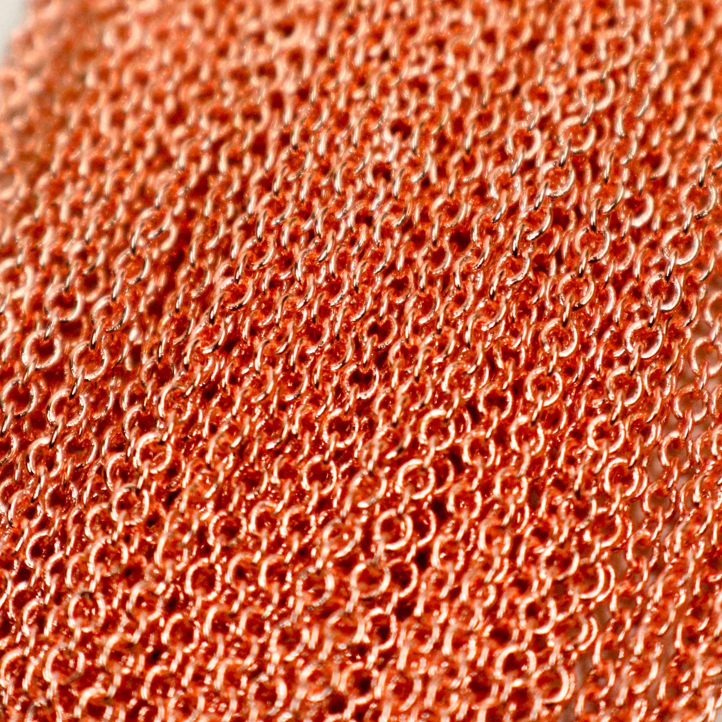 32 feet Bright Copper Plated Micro Cable Chain, Round SOLDERED Cable Chain - 1.6x1.4mm- Free Jump Rings 50pcs Dainty Delicate - 1614S