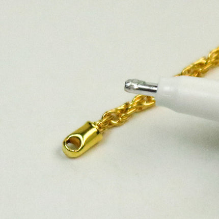30 pcs of Gold Plated Cord End Tips Cap for 2.8mm Chain / Cord