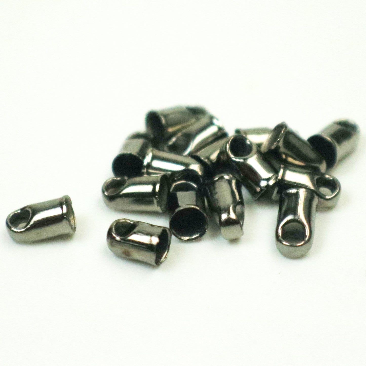 30 pcs of Gunmetal Plated Cord End Tips Cap for 2.8mm Chain / Cord