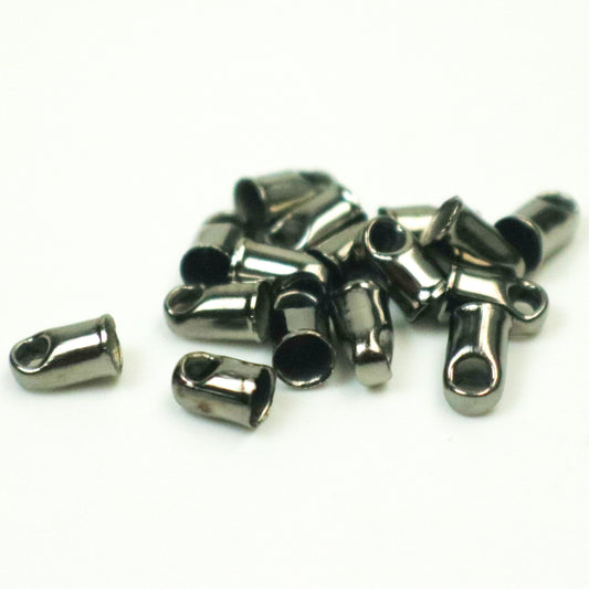 30 pcs of Gunmetal Plated Cord End Tips Cap for 2.8mm Chain / Cord