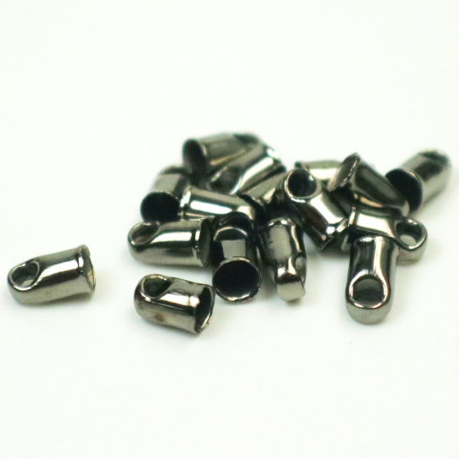 30 pcs of Gunmetal Plated Cord End Tips Cap for 2.8mm Chain / Cord
