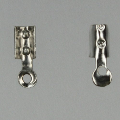 100 pcs of Rhodium Plated Cord Tips End  for 3mm