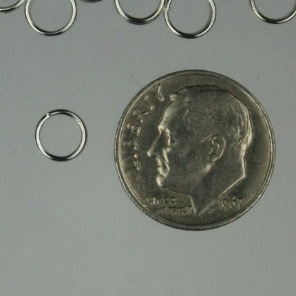 200 pcs of Rhodium Plated Split rings - 5mm