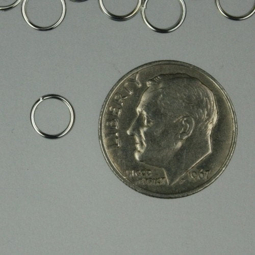 200 pcs of Rhodium Plated Split rings - 5mm