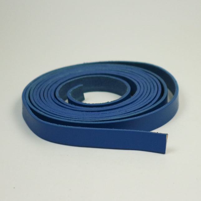 3/8 inch 10mm x 84" Blue Genuine Leather Strap - Premium Quality Real Leather - 7 Feet Long - 3/8 Inch / 10mm Flat Strip