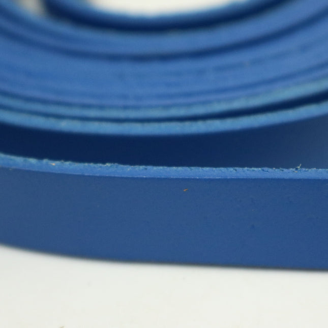 3/8 inch 10mm x 84" Blue Genuine Leather Strap - Premium Quality Real Leather - 7 Feet Long - 3/8 Inch / 10mm Flat Strip