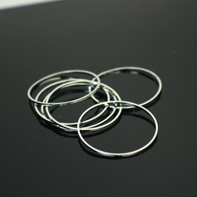 100 pcs Sterling Silver Plated Ring Circle - 30mm x 1.0mm - Ring Circle Link Connector Closed Jump Rings