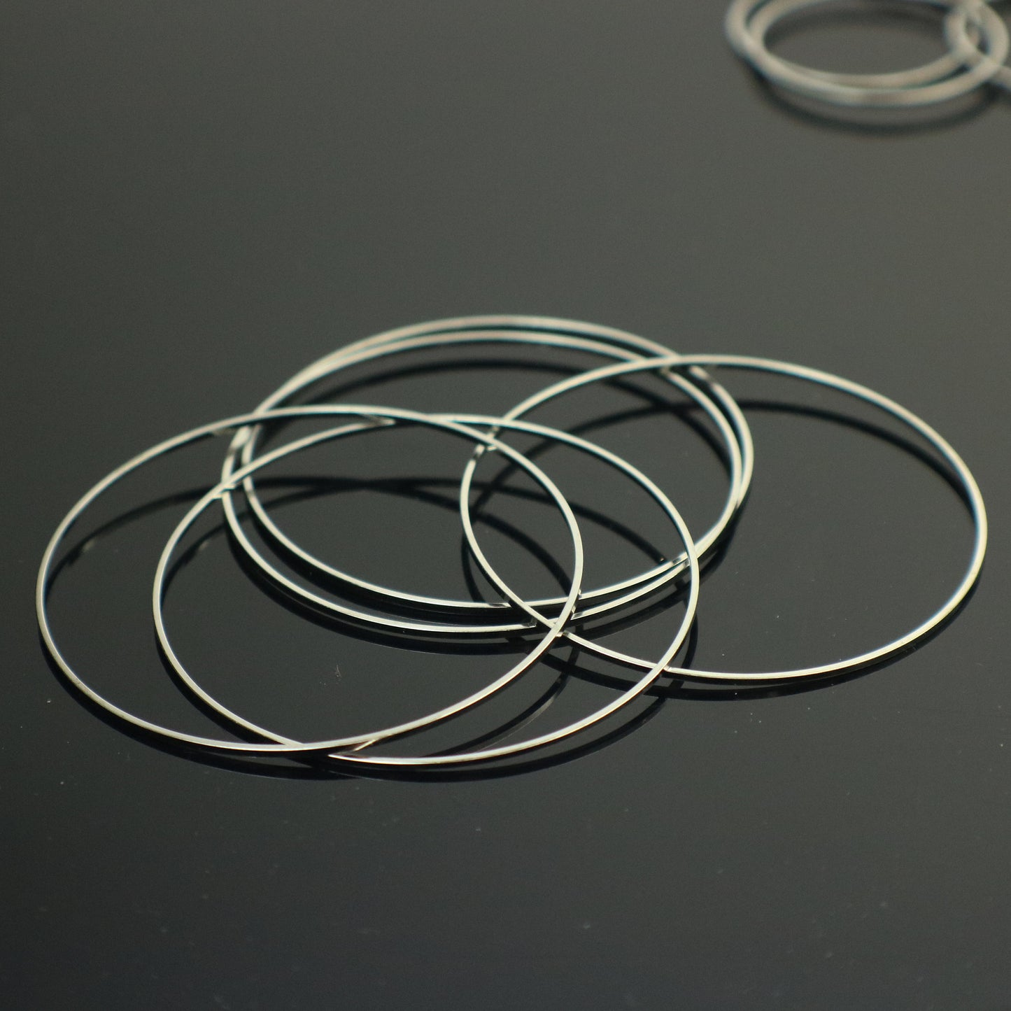 100 pcs Antique Silver Rhodium Plated Ring Circle - 50mm x 1.0mm (2 inch) - Link Connector Closed Jump Rings - ship from California USA