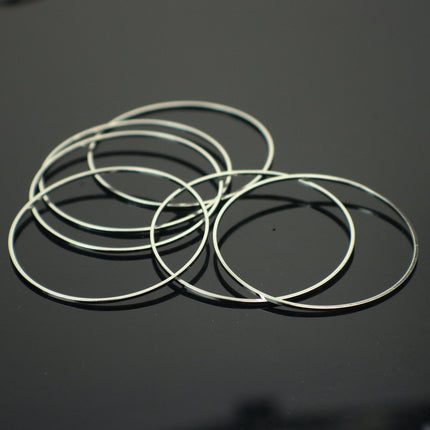 15 pcs Antique Silver Rhodium Plated Ring Circle - 40mm x 1.0mm (2 inch) - Link Connector Closed Jump Rings