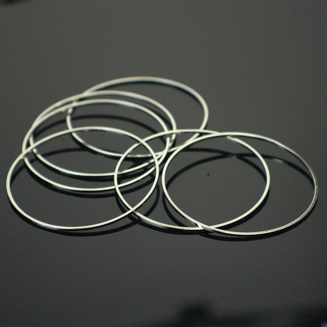 15 pcs Antique Silver Rhodium Plated Ring Circle - 40mm x 1.0mm (2 inch) - Link Connector Closed Jump Rings