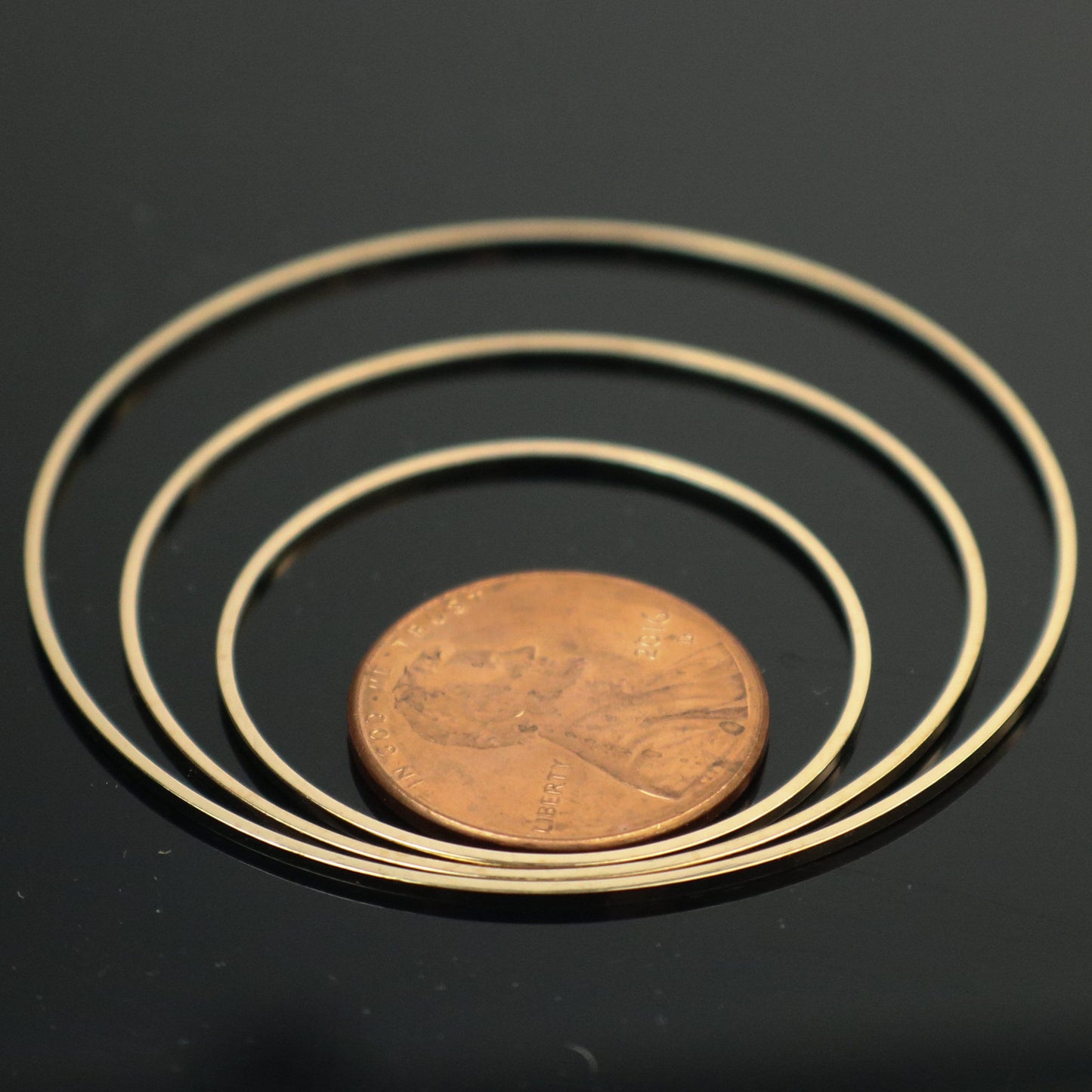 100 pcs of Pinky Gold (Champagne Gold) Plated Ring - 40mm x 1.0mm - Circle Link Connector Closed Jump Rings - ship from California USA