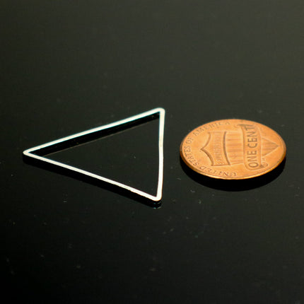 100 pcs Sterling Silver Plated Triangle Links - 29mm x 1.0mm thickness -  Linking Connector Closed Jump Rings