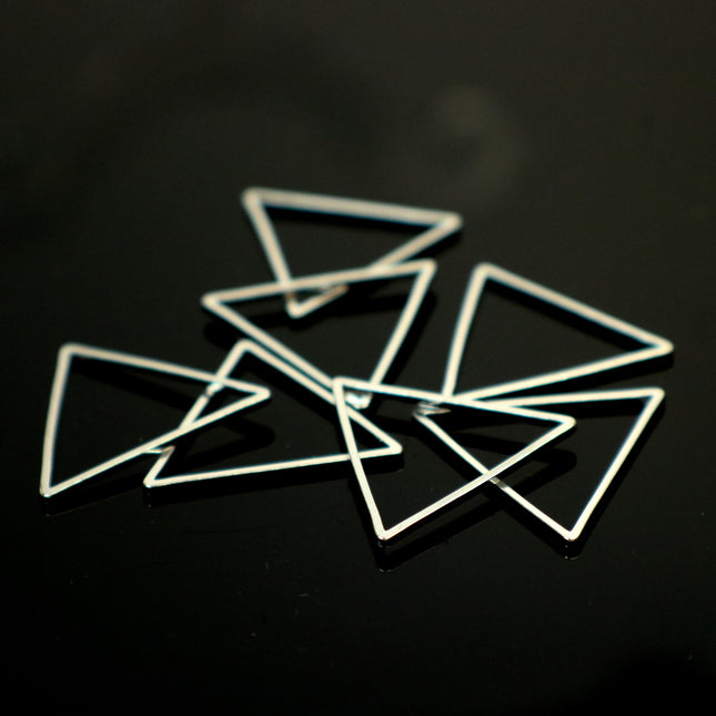 25 pcs Sterling Silver Plated Triangle Links - 20mm x 1.0mm thickness -  Linking Connector Closed Jump Rings