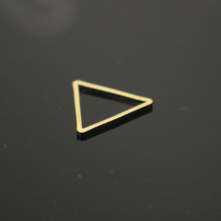 35 pcs Pinky Gold (Champagne Gold) Plated Triangle - 15mm x 1.0mm thickness -  Linking Connector Closed Jump