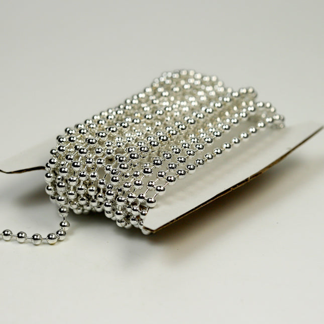 Sample 3 ft spool of Sterling Silver Plated BIG ball chain - 3.2mm