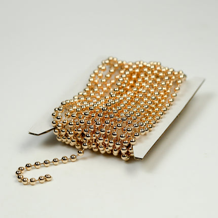 NEWnew 100 ft spool of Pinky Gold Champagne Gold Plated BIG ball chain - 3.2mm with 50 connector(Insert) - 32BALL