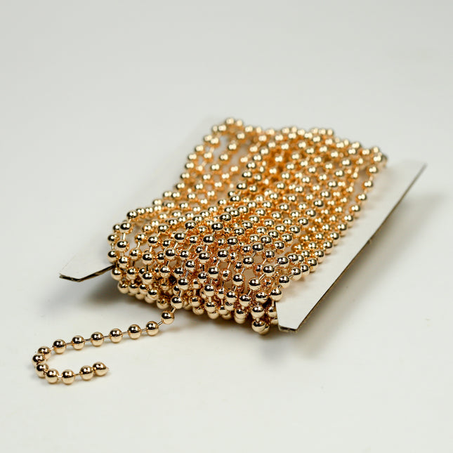 10 ft spool Pinky Gold Champagne Gold Plated BIG ball chain - 3.2mm with 5 connector(Insert) - 32BALL