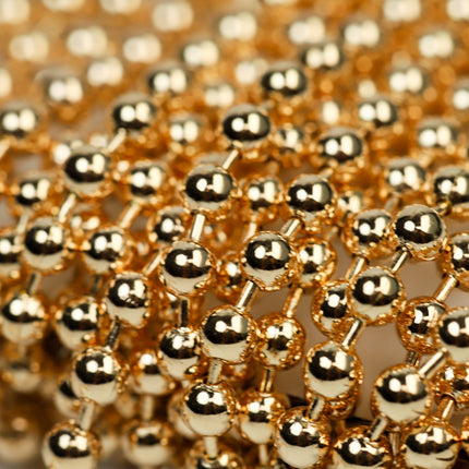 NEWnew 32 ft spool of Pinky Gold Champagne Gold Plated BIG ball chain - 3.2mm with 10 connector(Insert) - 32BALL