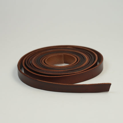3/8 inch 10mm x 84" Mahogany Brown Color Genuine Leather Strap - Premium Quality Real Leather - 7 Feet Long - 3/8 Inch / 10mm Flat Strip