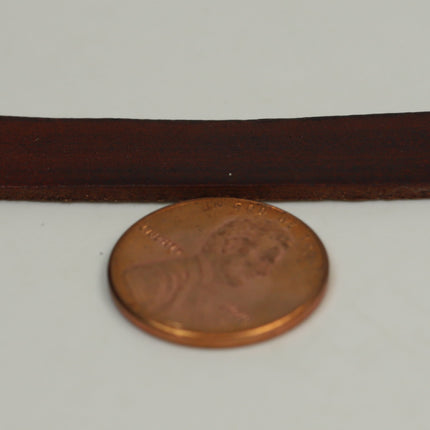 3/8 inch 10mm x 84" Mahogany Brown Color Genuine Leather Strap - Premium Quality Real Leather - 7 Feet Long - 3/8 Inch / 10mm Flat Strip