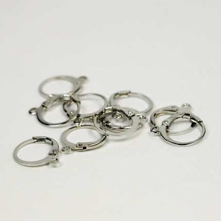 New 30 Rhodium Plated ROUND Leverback Earrings earwire - 12x9mm Brass Earring Lever Back  - ELR9