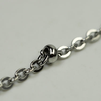 30 Ft Stainless Steel Satellite Chain - Ball Beaded Solder Flat Cable Chain - 3x1.7mm Flat Link - Bulk Wholesale Necklace - ST317FSAT
