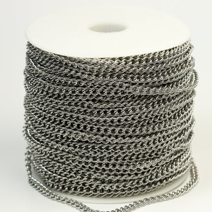 10 Ft of Stainless Steel 16 Gauge Curb Chain bulk, CHUNKY Curb Chain Necklace Bracelet Link - 4.7mm width 1.2mm 16G 16 Guage