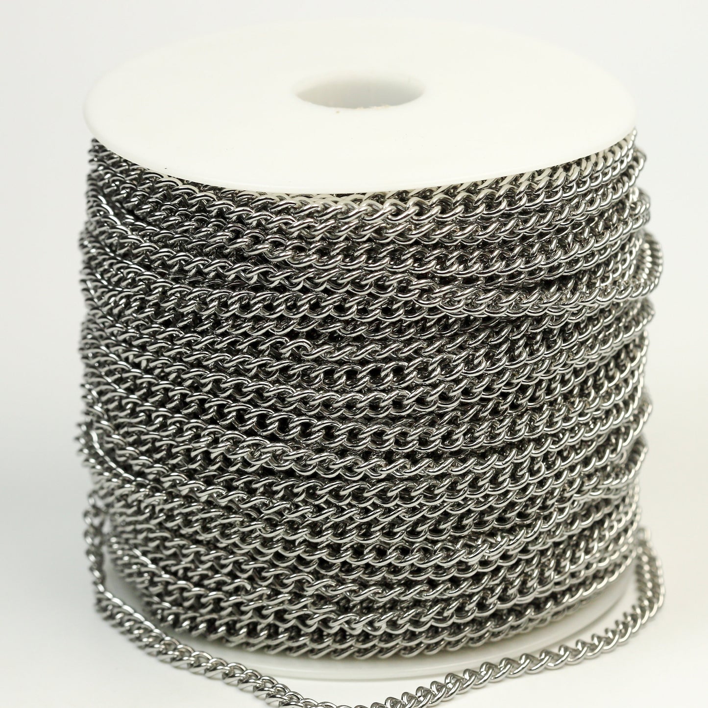30 Ft of Stainless Steel 16 Gauge Curb Chain bulk, CHUNKY Curb Chain Necklace Bracelet Link - 4.7mm width 1.2mm 16G 16 Guage