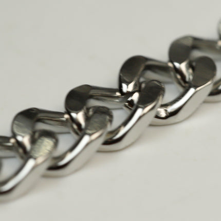 3 feet of Stainless Steel CHUNKY Facet Curb Chain bulk, Heavy Necklace Bracelet Big Link - 6.15mm width 1.8mm 13G 13 Gauge Thickness
