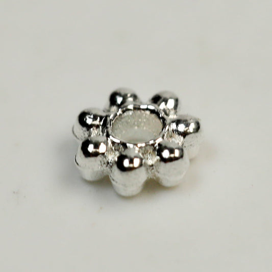 300 pcs of Sterling Silver Plated Daisy Flower Spacer Beads - 4mm