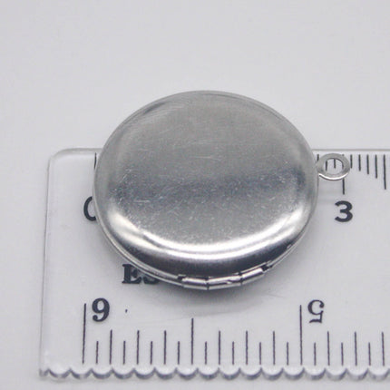 1/5/10/25 pcs STAINLESS STEEL Plain Round High Quality Locket Pendant Charm - 27x31mm 7mm thickness