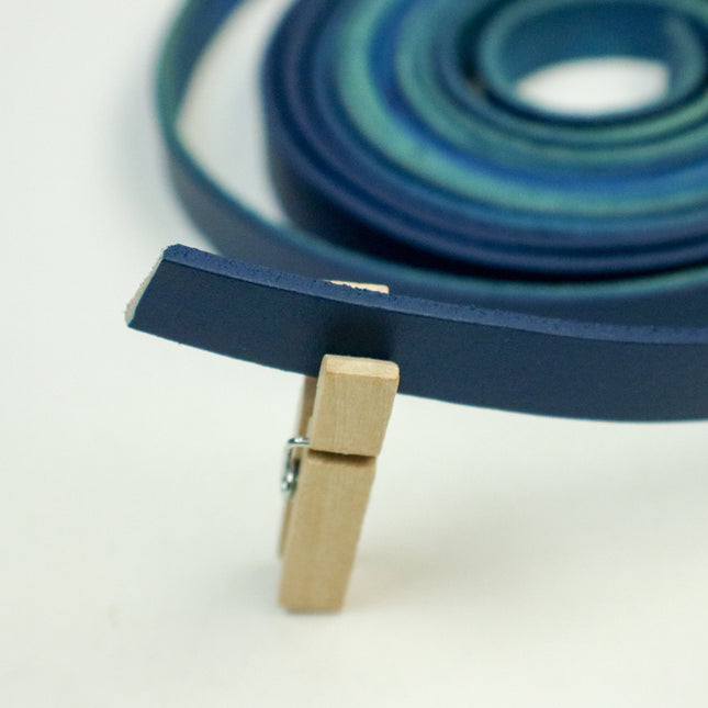 3/8 inch 10mm x 12/36 inch Navy Blue Genuine Leather Strap - Premium Quality Real Leather - 1/3 Feet Long - 3/8 Inch / 10mm Flat Strip