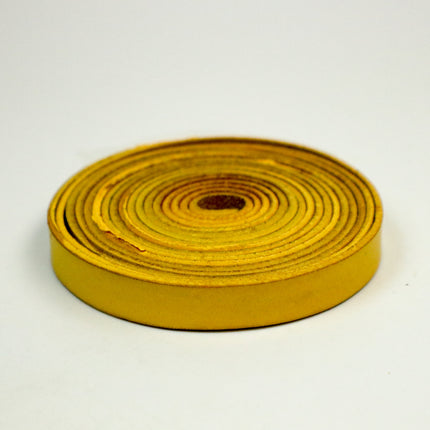 3/8 inch 10mm x 84" Yellow Genuine Leather Strap - Premium Quality Real Leather - 7 Feet Long - 3/8 Inch / 10mm Flat Strip