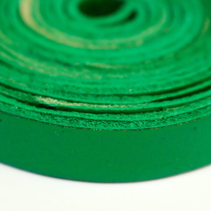 3/8 inch 10mm x 84" Pine Green Genuine Leather Strap - Premium Quality Real Leather - 7 Feet Long - 3/8 Inch / 10mm Flat Strip