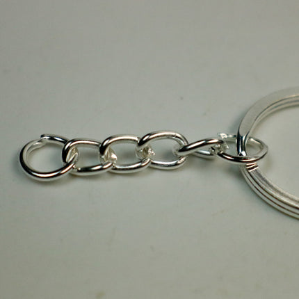 5 pcs of Sterling Silver Plated HIGH Quality Pre made Key Chain Key Fob  - 25mm Ring 2.5 inch Long