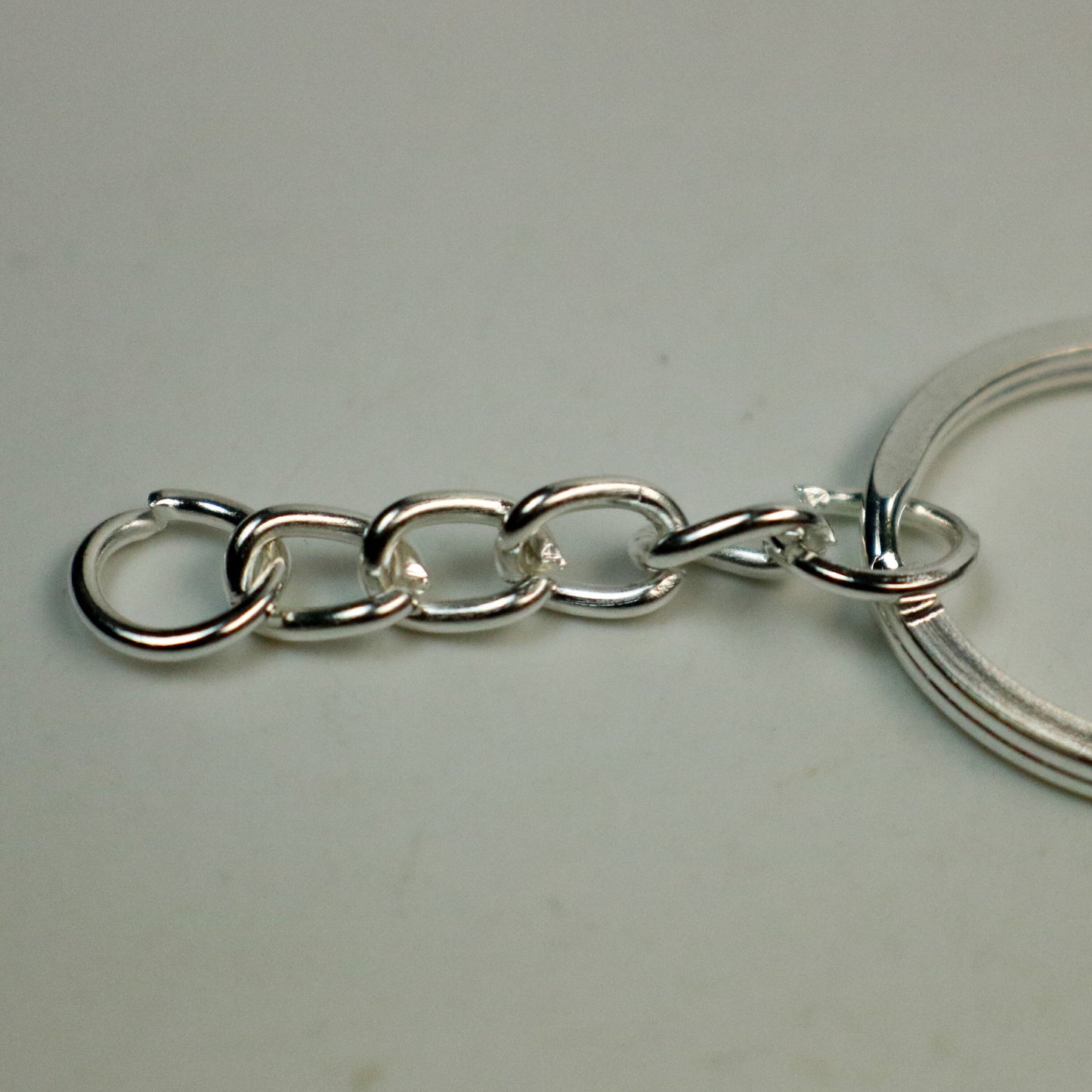 5 pcs of Sterling Silver Plated HIGH Quality Pre made Key Chain Key Fob  - 25mm Ring 2.5 inch Long - ship from California USA