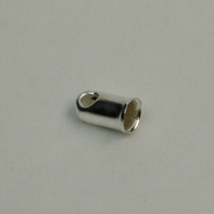 100 pcs of Sterling Silver Plated Cord End Tips Cap for 2mm