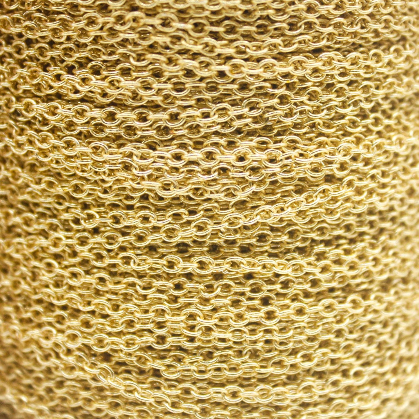 300 feet TARNISH Resistant Tarnish FREE Anti Tarnished - 18K Gold Plated Cable Chain - 2x2.5mm SOLDER - little Small Soldered AT225