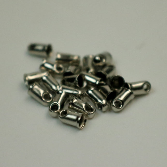 10 pcs of Rhodium Antique Silver Plated Cord End Tips Cap for 2mm