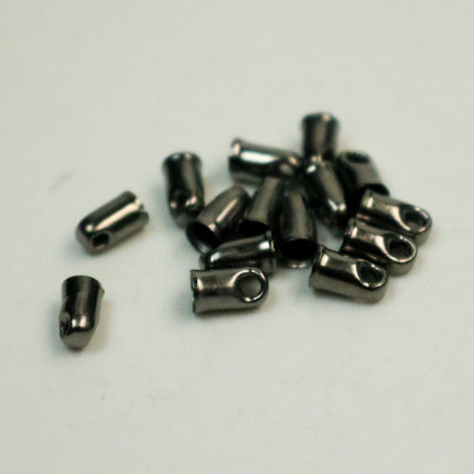 100 pcs of Gunmetal Plated Cord End Tips Cap for 2mm
