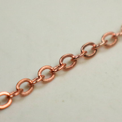 300 Ft Non Tarnish Flat Cable Chain - Copper Micro Flat Chain - 3x1.7mm SOLDER - little Oval Small Soldered Cable - AT317