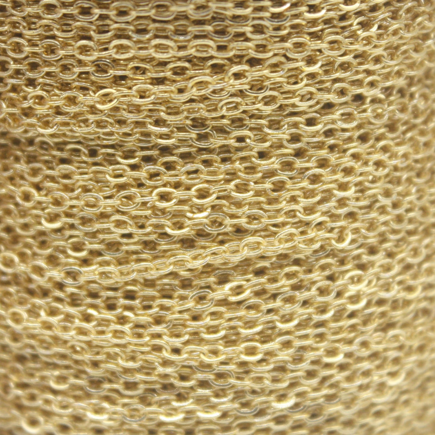 100 feet TARNISH Resistant Tarnish FREE Anti Tarnished 18K Gold Plated Flat Cable Chain - 2.4x1.7mm SOLDER - Soldered Cable - AT2417F