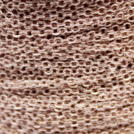 3 feet TARNISH Resistant Tarnish FREE Anti Tarnished Rose Gold Plated Flat Cable Chain - 2.4x1.7mm SOLDER - Soldered Cable - AT2417F